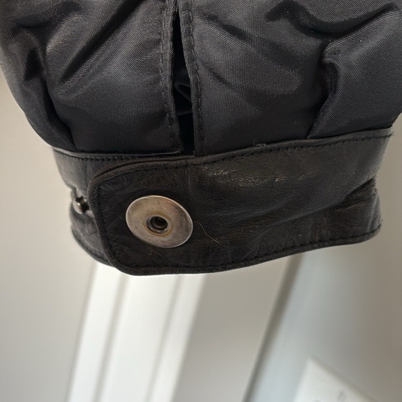 Vintage Leather Modango Sport Black Leather/Fabric Bomber Jacket size L. - Picture 11 of 16